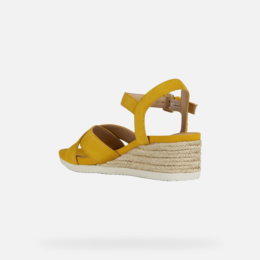 Geox Sandals Yellow Ischia - Geox Womens Shoes - FJYBNW384